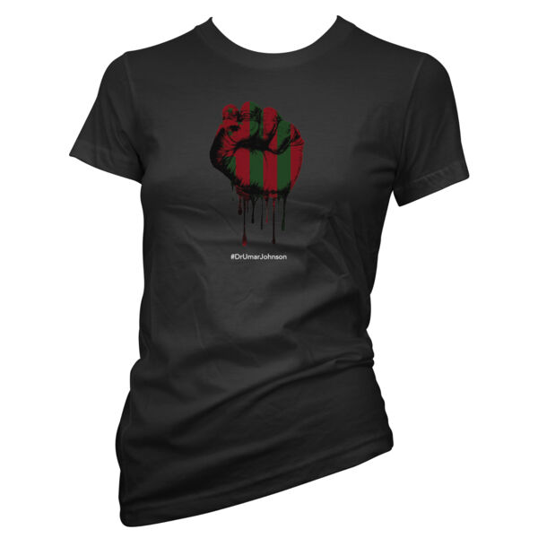 RGB DRIP FIST - Ladies Short Sleeve - Black Thumbnail